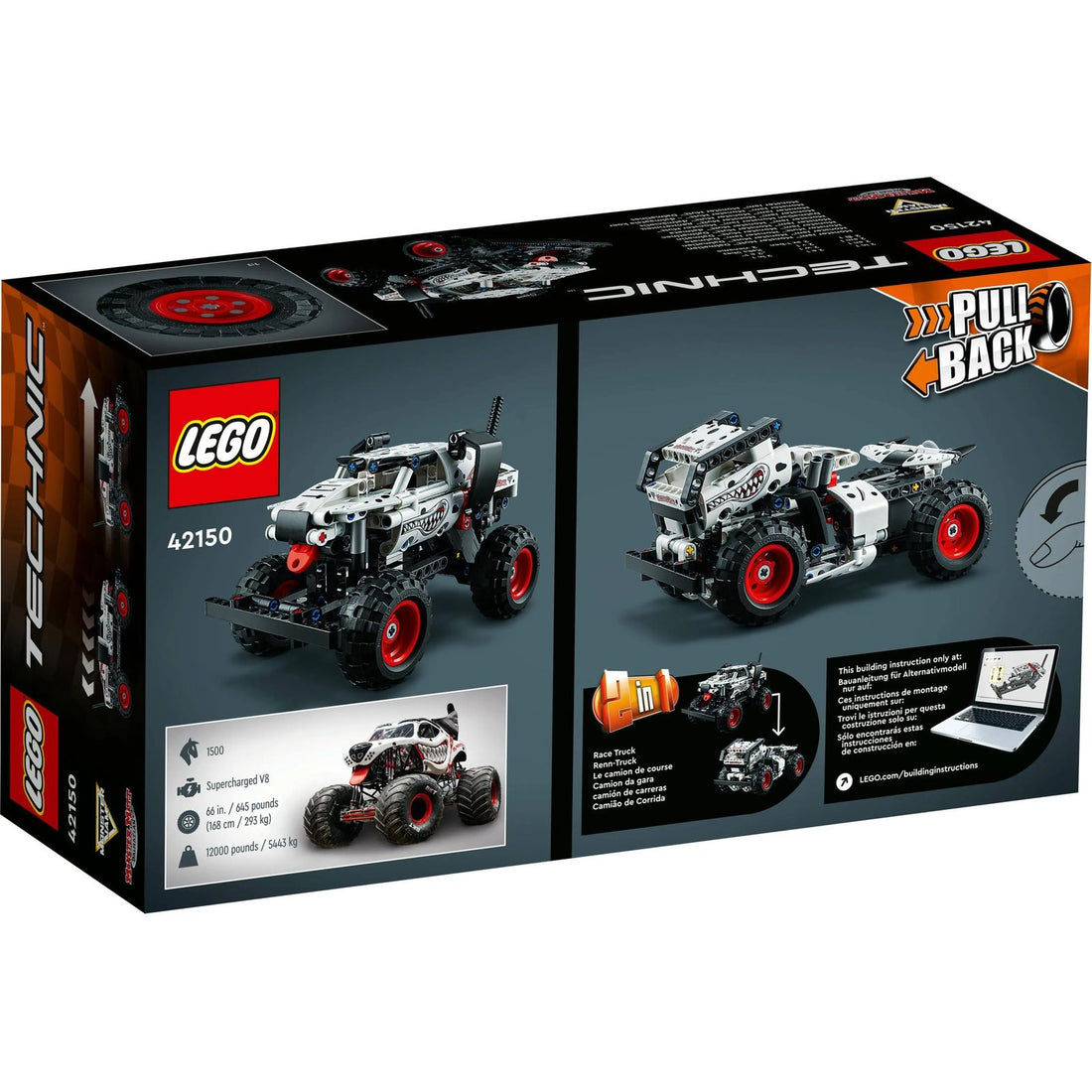 LEGO Technic Monster Jam Monster Mutt Dalmatian 42150 Building Toy Set (244 Pcs),Multicolor