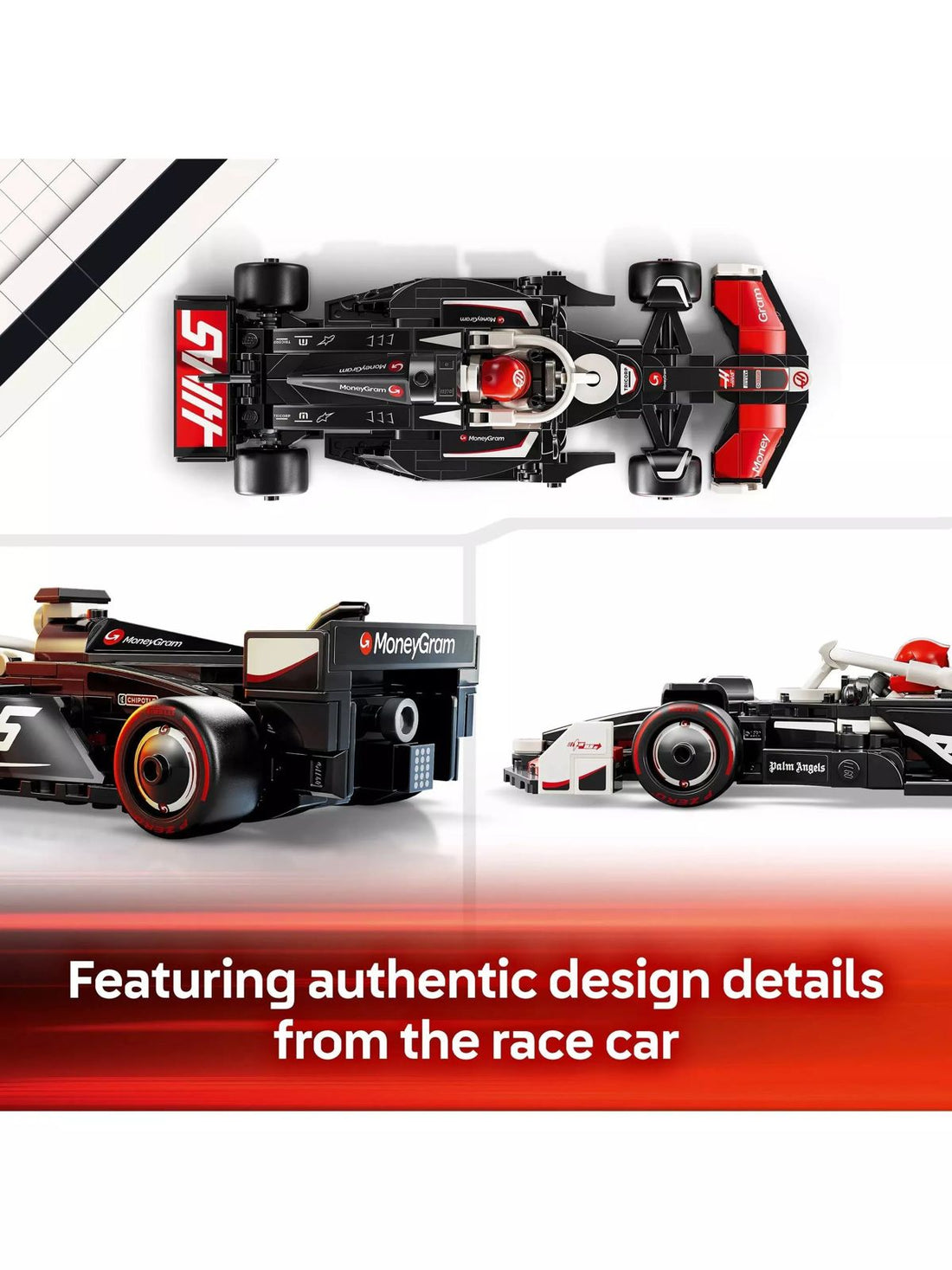 LEGO Speed Champions MoneyGram Haas F1 Team VF-24 Race Car Toy - Building Set for Kids, Boys & Girls, Ages 10+ - Toy Car for F1 Fans - Gift Idea for Birthday - 77250
