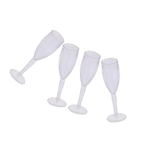 Pieces 1/12 Dollhouse Miniature Clear Wine Glass Juice Cup Goblet Decor( set of 6