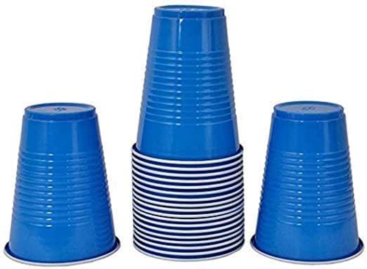 Blue Drinking Beer Pong Glasses 450Ml -Pack of 20