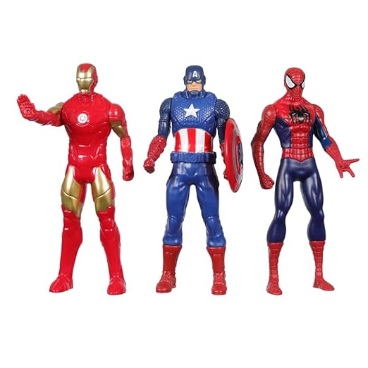 Marvel 6-Inch (15 CM) Iron Man, Captain America, and Spider-Man Action Figure Set with Shield Accessory, Super Hero Toys for Kids, Ages 4+