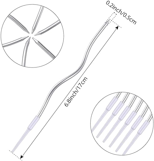 Paraffin Wax no Scent Twisty Birthday Silver Candles, Pack of 6, 10 x110 mm