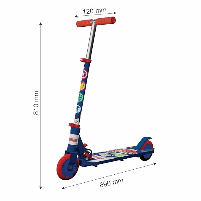 Skoodle Let's Vroom 2 Wheel Kick Scooter, Foldable & Height Adjustable, Slip Resistant Deck, Scooter for Kids 3+ Years, Green