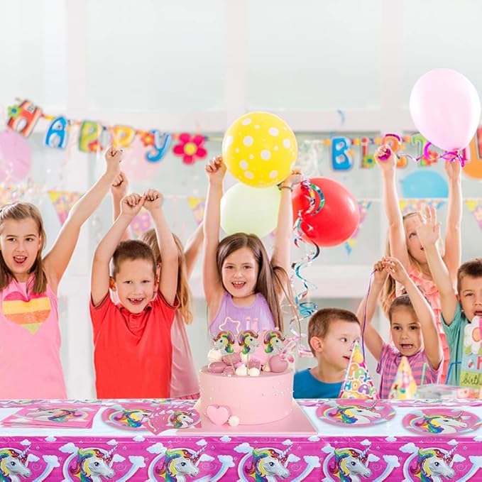 Unicorn Table Cover Kids Birthday Party Tableware 1 Pcs