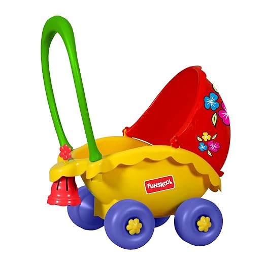 Funskool Giggles - My Little Buggy, Push and Drive Buggy, Toy for kids, Stroller, Encourages Walking and Pretend Play, 18 months & above, Infant and Preschool Toys