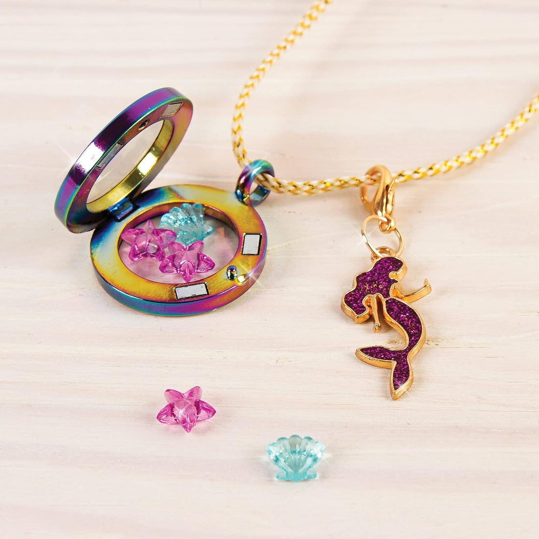 Make It Real Mega Jewelry Studio|Create 50 Pieces of Jewelry|872 Pcs of Beads,Gems,Waxed Cord,Charms,Metal Locket,Gold Curb Chain,Tassels,Jump Rings,Bead Mat|DIY Arts & Crafts, Girls 8+|Made in India