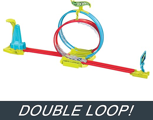 Neon Speeders™ Track Set, Laser Stunt Slamway with 1 Hot Wheels® Car, Tri-Colored Track, Connects to Other Sets, Easy Storage