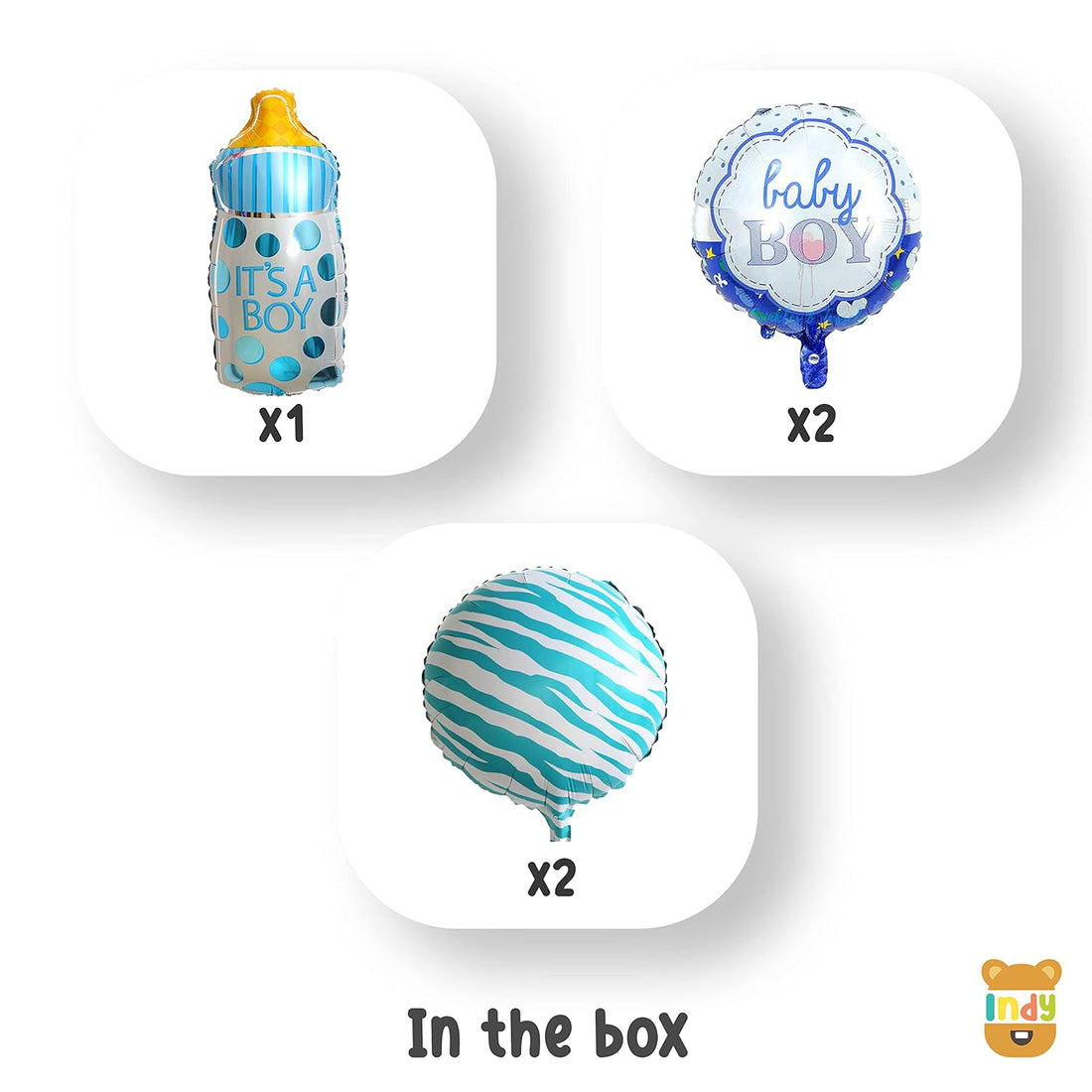 Pack of 5 Baby Boy Foil Balloons For Baby Shower / It's a Boy Baby Welcome Theme Decorations Item / Maternity Balloons for Photoshoot .