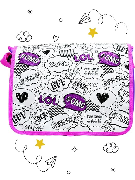 Mirada Unisex Color Your Own Lol Shoulder Bag, Multicolour