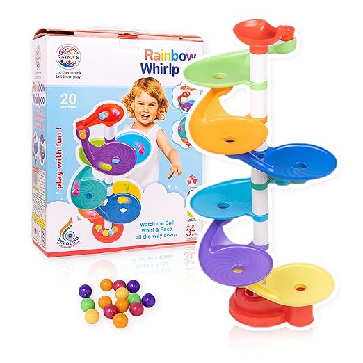 Rainbow Whirlpool 7 Layer Ball Drop and ROLL Swirling Tower for Baby and Toddler Development of Age 3+ Years Kids Multicolour