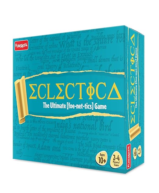 Funskool Games - Eclectica,The Ultimate Foe-Net-Ticks Game,Educational&Word Based Game for Kids and Family,2-4 Players,10 and Above,Multicolor Pack of 120 Pcs
