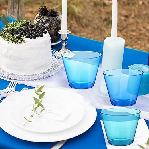 Pack of 10 Reusable Neon Blue Shot Glasses Perfect for Bachelorette Parties, Christmas, New Year's Eve, Bachelor Parties, Cocktail Nights or Weddings