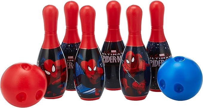 zokato piderman Bowling Game Set for Kids with 6 Pin 1 Ball Sport Toys Sports Bowling Set