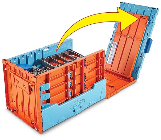 Hot Wheels Race Crate with 3 Stunts in 1 Set Portable Storage Ages 6 to 10