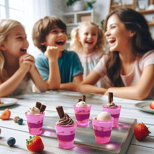 Pack of 10 Reusable Neon Pink Shot Glasses Perfect for Bachelorette Parties, Christmas, New Year's Eve, Bachelor Parties, Cocktail Nights or Weddings