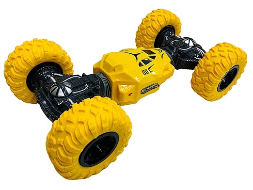 Stlint Moka Four Wheel Drive 4wd High Speed Racing, Full Function, Go Lip Hill Easily, Dolible- Sided Driving Flip Over Driving After an Impact Chassis Elevated System (Yellow)