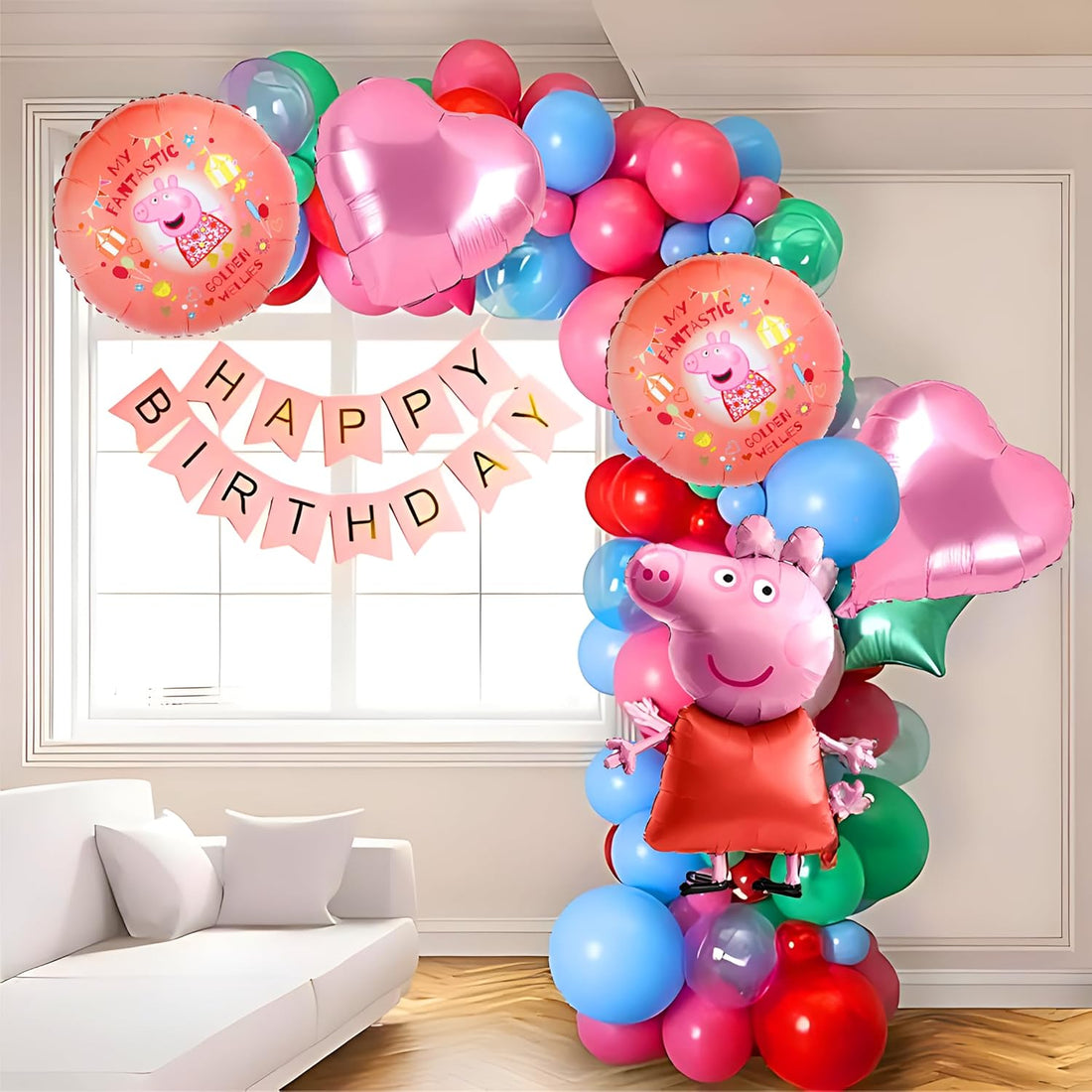 Peppa Pig Balloons Set of 5 for Kids Theme Party, Foil Balloons/Birthday Decoration Theme