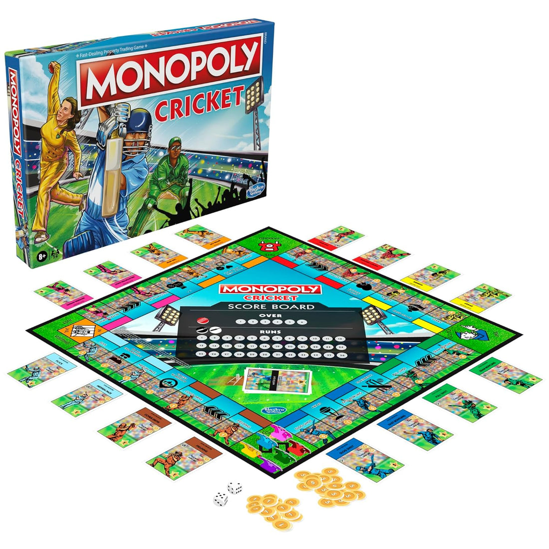 Monopoly Cricket Board Game | Cricket-Themed Monopoly Board Game for Families and Kids | for Ages 8+ | for 2 to 6 Players | Birthday Gift for Kids & Families