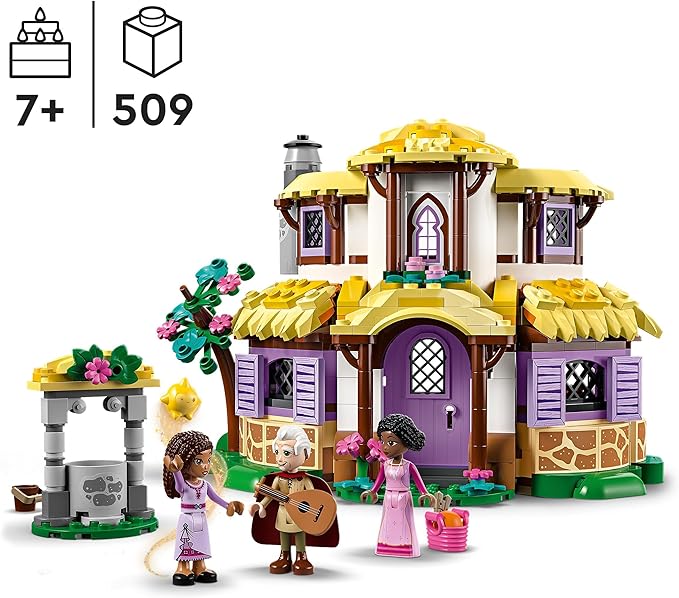 LEGO Disney Wish Asha's House Set, Opening Toy Dollhouse & Disney Wish Asha in the City of Rosas, Wish Movie Set