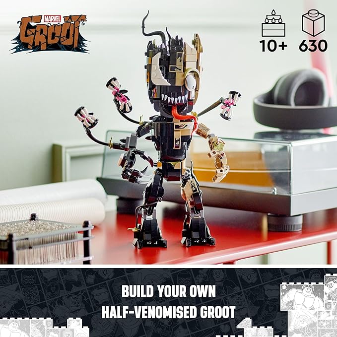 LEGO Marvel Venomized Groot 76249 Transformable Marvel Toy for Play and Display, Buildable Marvel Action Figure for Fans of the Guardians of the Galaxy Movie, Birthday Gift for 10 Year Old Kids