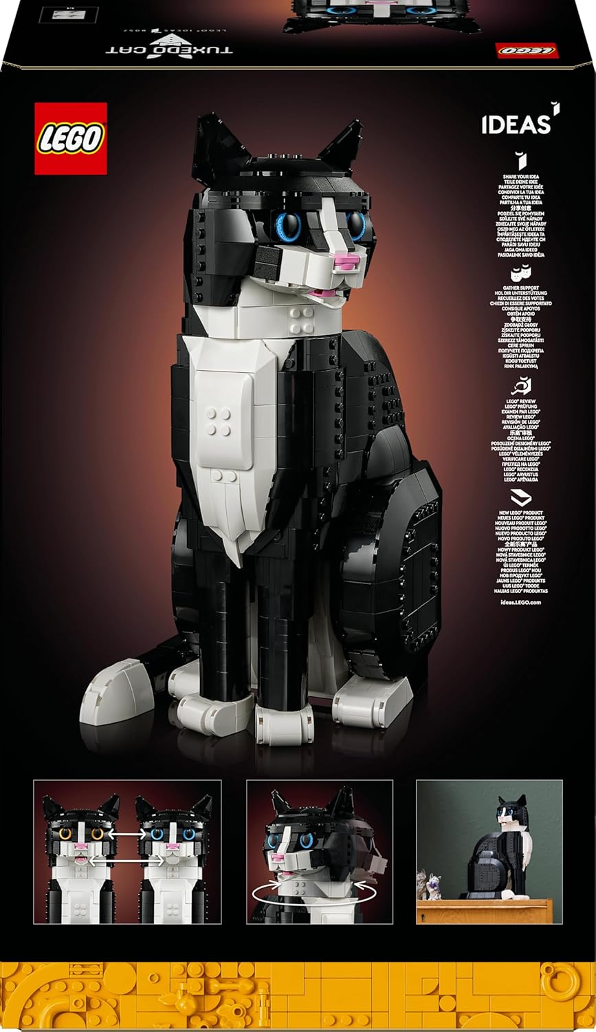 LEGO Ideas Tuxedo Cat, Gift Idea for Animal-Lovers 21349 (1710 Pieces)