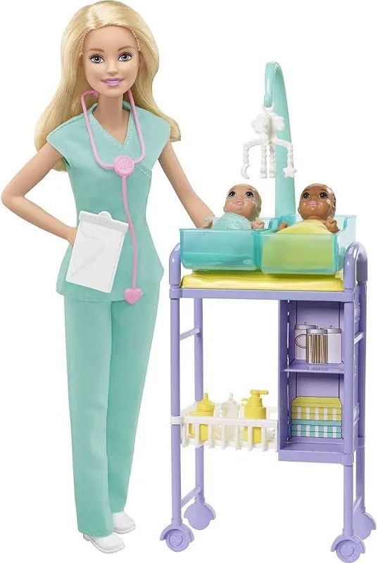 Barbie Baby Doctor Doll With Blonde Fashion Doll, 1 Baby Doll