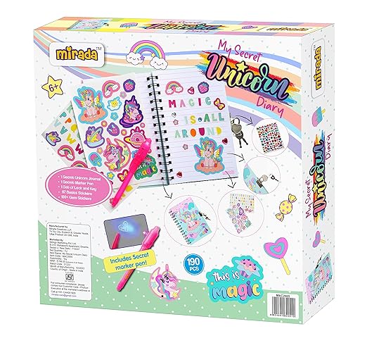 Mirada Art & Craft My Secret Unicorn Diary, Ideal Gift for Girls, 6+
