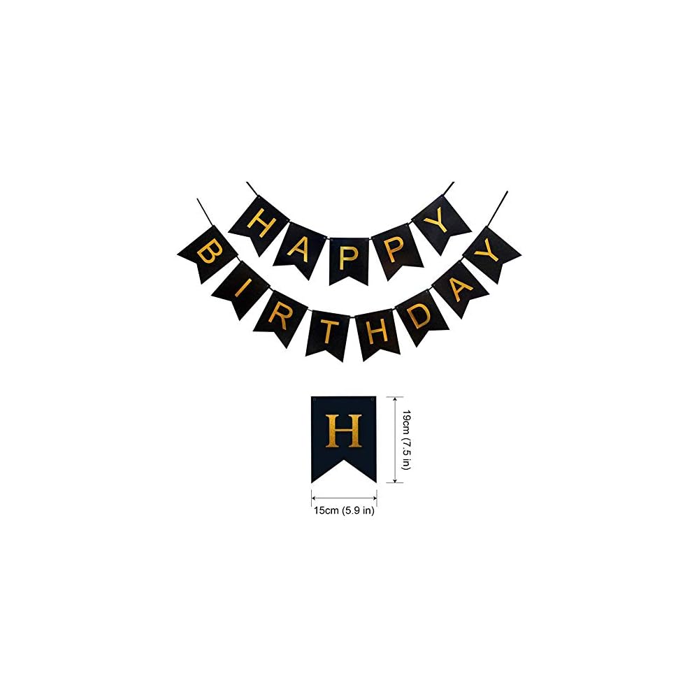 Black and Gold 50th Birthday Party Decoration Set