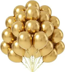 50 pcs Golden Metallic Chrome Balloons for Birthday Decoration items celebration Anniversary Girls Boys Men Women