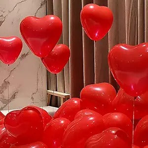 (Pack of 50) Heart Balloons for Decoration/Red Heart Balloons for Decoration/Anniversary Heart Shape Balloons/Valentine Balloons Decoration/Latex Balloons for Decoration