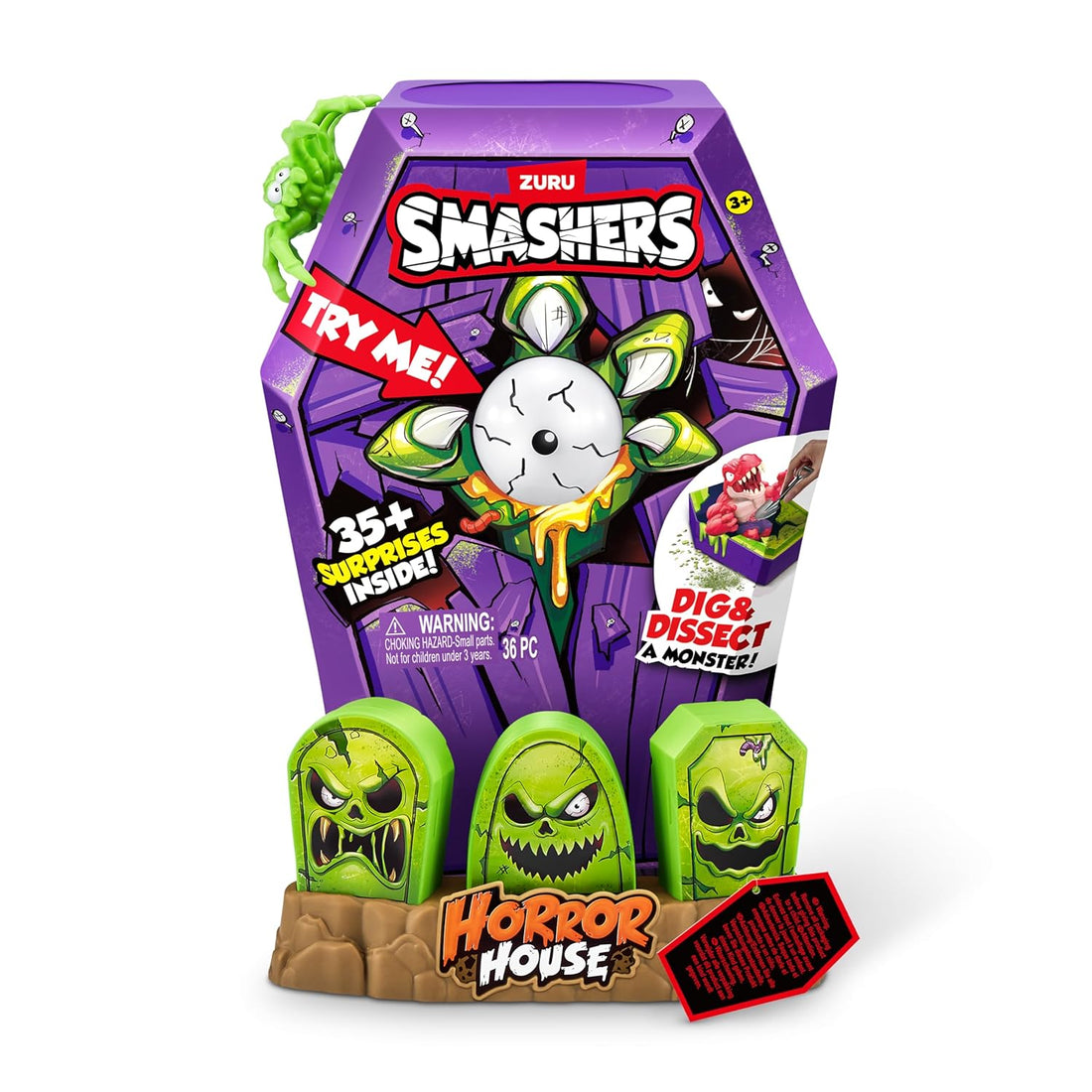 Smashers Mega Horror House (Green) by ZURU, Interactive Toy, Collectable Toy for Kids and Teens