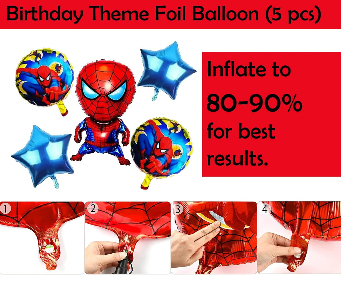 Colorful Birthday Decoration Items For Boy - Pack Of 53, Birthday Decoration Kit For Boys|Balloons For Birthday|Kids Birthday Decoration Items|Red And Blue Balloons For Birthday - Foil