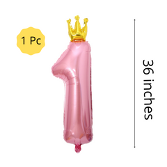 First birthday Pink Crown Balloon Bouquet- Pk / 21