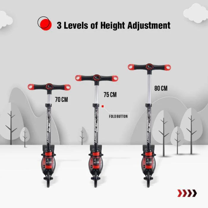 Road Runner Drift Scooter - Metal Body, 3 Level Height Adjustment, Anti Slip Deck