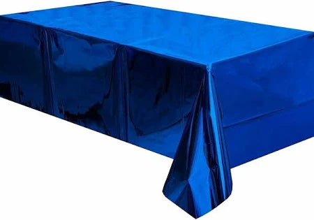 Crackles Blue Shiny Foil Reusable Table Cover