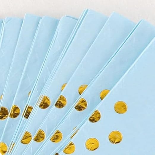 Polka Dot Tissues Hot Blue with White Dots Polka Dot Theme Paper Napkins for Birthday Polka Dot Tissue Paper (20 Napkins in Pack)