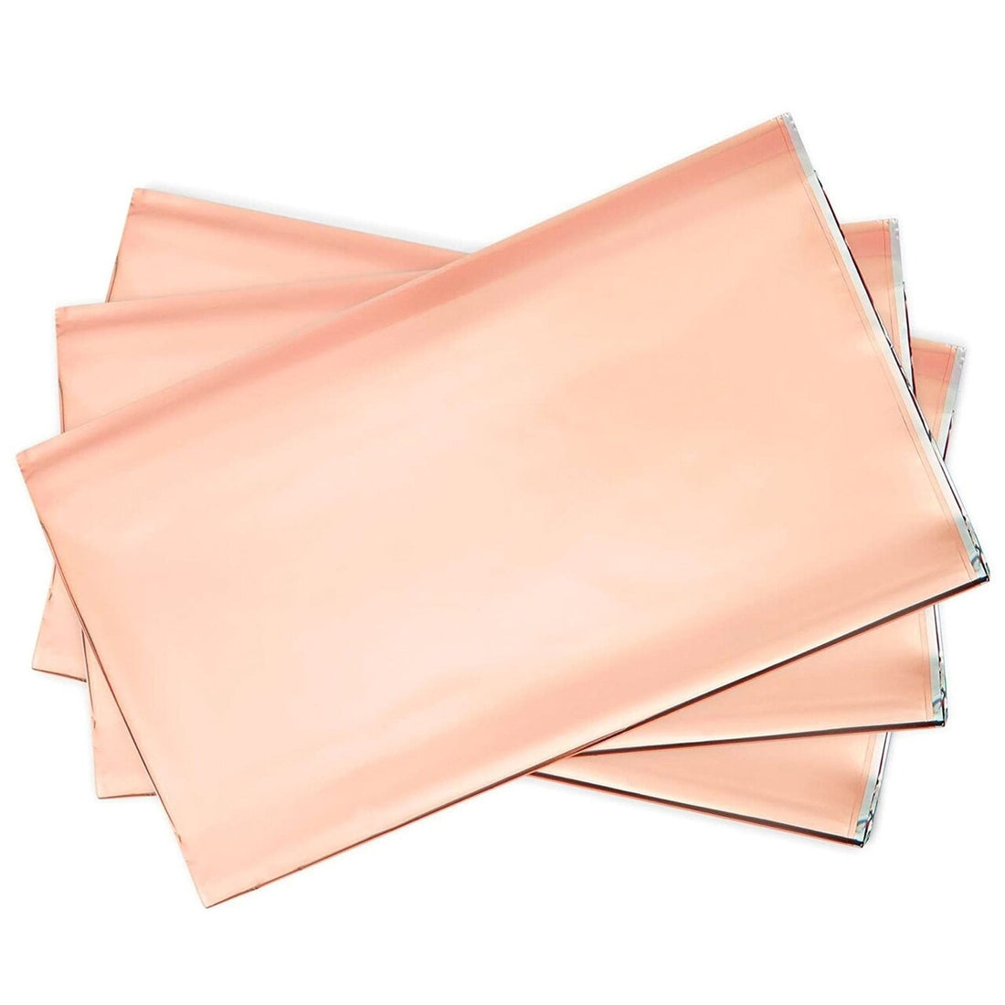 Pack Rose Gold Plastic Tablecloth, Metallic Table Cover Disposable for Pink Birthday Parties, Gender Reveal, Bridal Shower Decorations (54 x 108 In)
