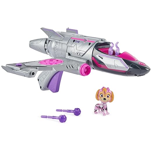 Paw Patrol The Mighty Movie Transforming Rescue Jet with Skye|Mighty Pups Action Figure|Kids Collectable Car Figure with Lights and Sounds|Birthday Gift Kids Toys for Boys & Girls 3+|Made in India
