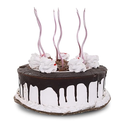 Metallic Pink Spiral Candles - 6pc, Twisty Candles for Birthday, Baby Shower, Wedding Party & Cake Decoration, Pink