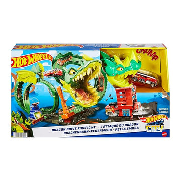 Hot Wheels City Fire Dragon Fire Station Playset with Dragon Body Track to Defeat 1 Free Car Toy for Children 5+ Years HJV70