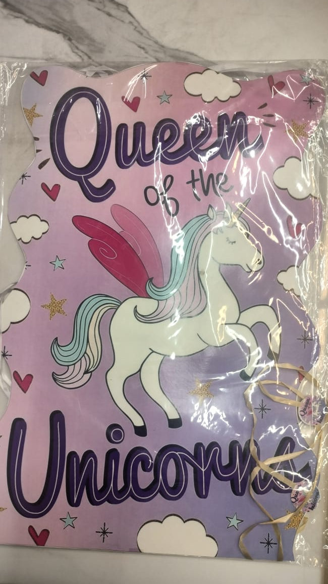 Birthday Pull String Pinata (Khoi Bag), Rainbow Unicorn Party Supplies for Girls Princess Parties Fiestas Decorations